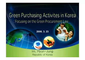 Im, Hyun-Jung  Republic of Korea    Profile of Rep. of Korea    Environmental Labels in Korea