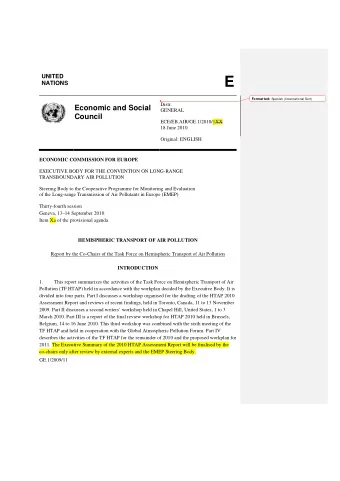 E NATIONS Formatted: Spanish (International Sort)  Distr.  Economic and Social  GENERAL  Council