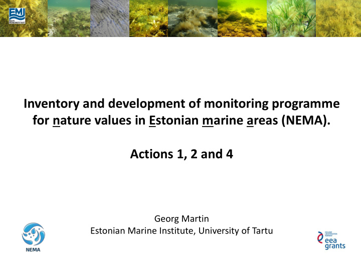 for nature values in estonian marine areas nema
