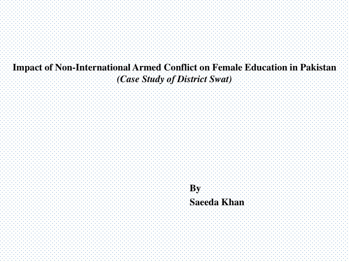 impact of non international armed conflict on female