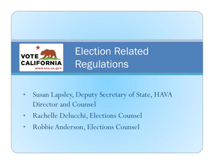 election related regulations