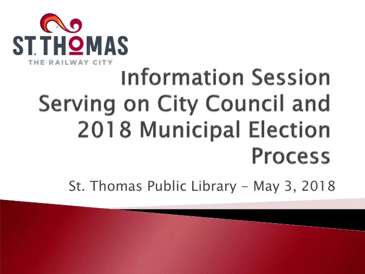 st thomas public library may 3 2018