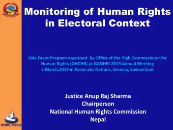 Monitoring of Human Rights  in Electoral Context  Side Event Program organized  by Office of the