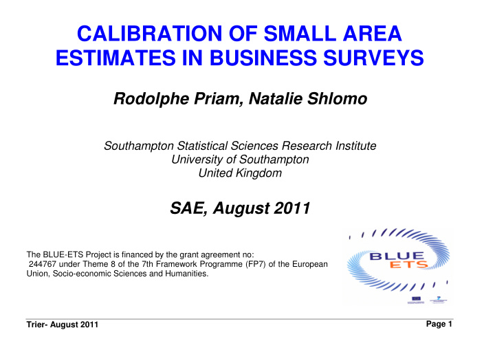 calibration of small area estimates in business surveys