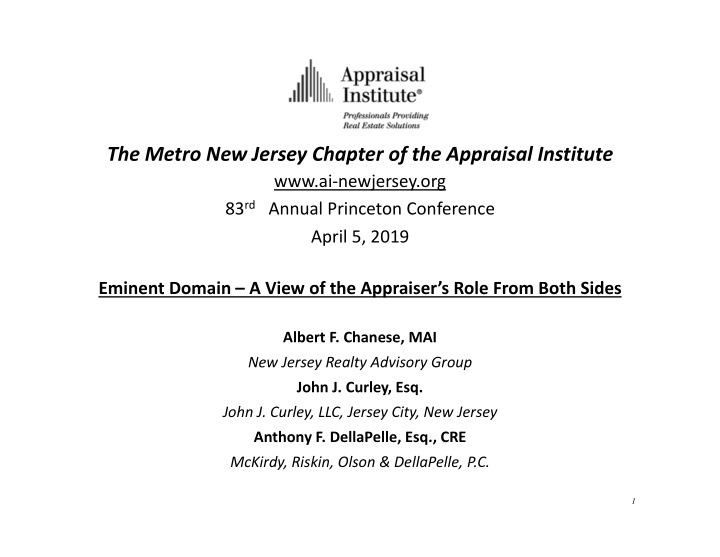 the metro new jersey chapter of the appraisal institute