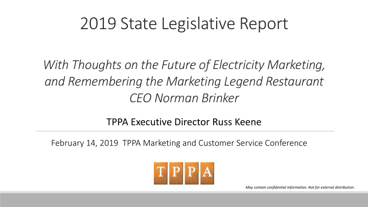 2019 state legislative report