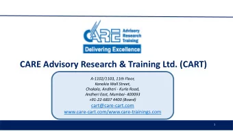 CARE Advisory Research &amp; Training Ltd. (CART)  A-1102/1103, 11th Floor,  Kanakia Wall Street,