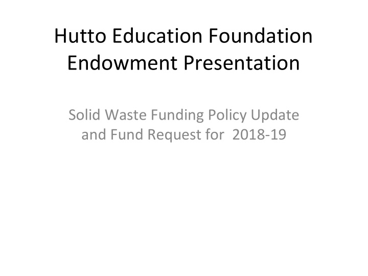 endowment presentation