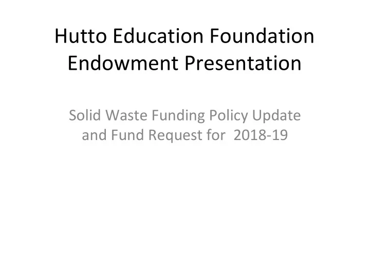 endowment presentation