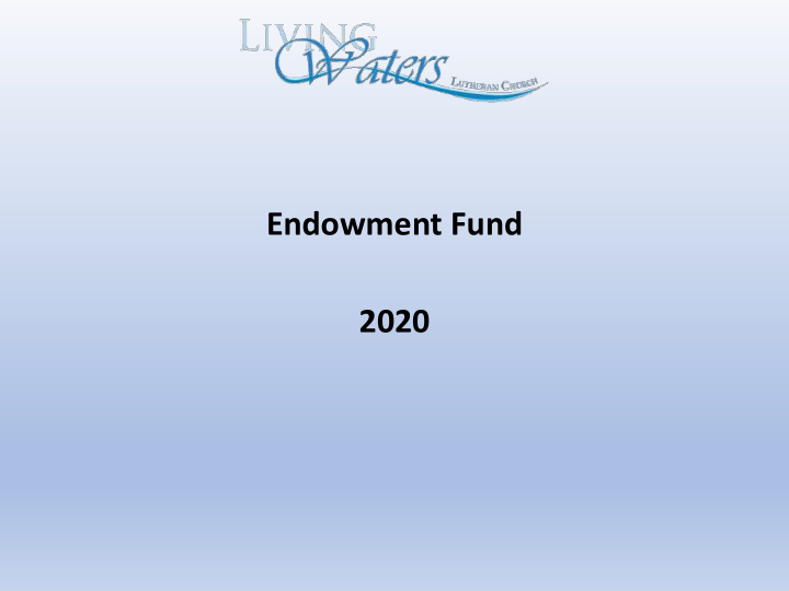 endowment fund 2020 what an endowment fund is not not