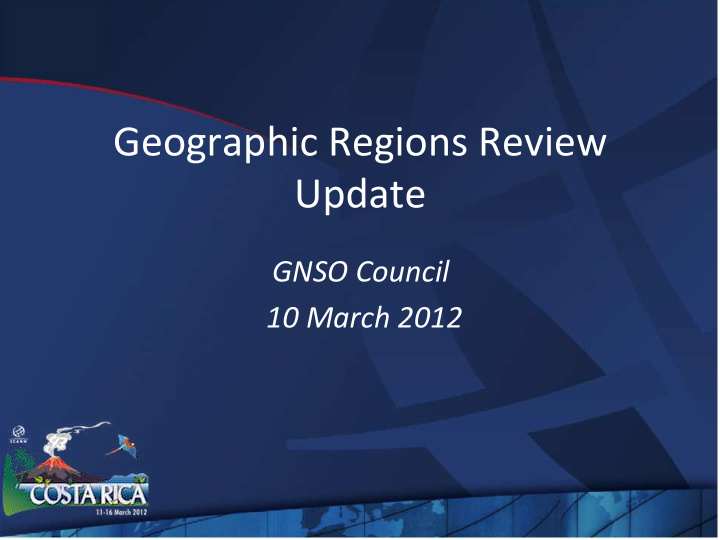 geographic regions review update