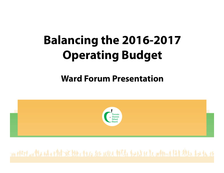 balancing the 2016 2017 operating budget