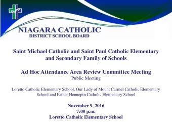 Saint Michael Catholic and Saint Paul Catholic Elementary  and Secondary Family of Schools  Ad Hoc