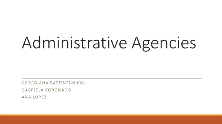 administrative agencies