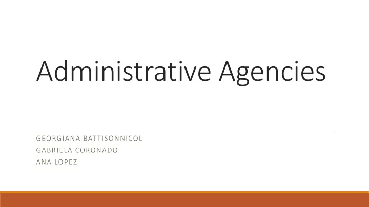 administrative agencies