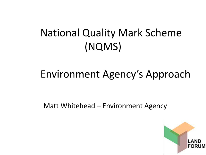 national quality mark scheme nqms environment agency s