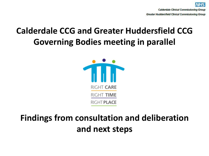 calderdale ccg and greater huddersfield ccg governing
