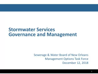 Stormwater Services  Governance and Management  Sewerage &amp; Water Board of New Orleans