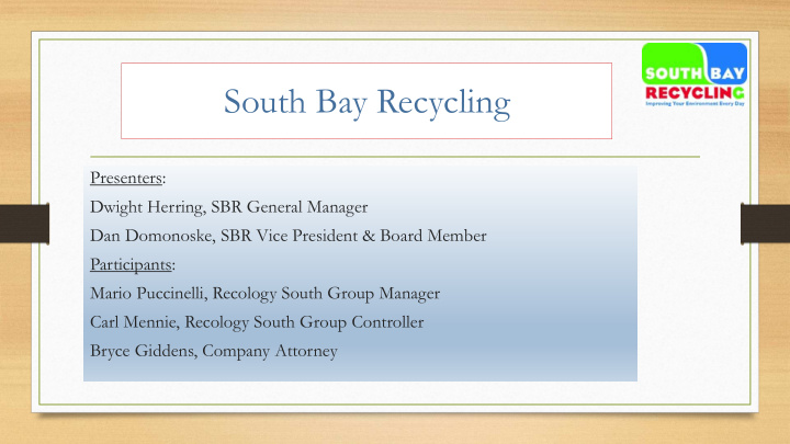 south bay recycling
