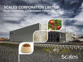 Annual Results Presentation  For the twelve months ended 31 Dec 2015  25 February 2016  AGENDA