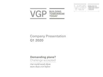 Company Presentation  Q1 2020  Fu  Full Ye  Year 2  2019 R  Results  ts Pr  Presenta  tati  tion