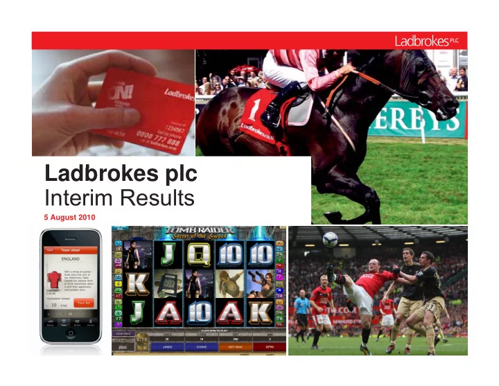l db ladbrokes plc k l interim results