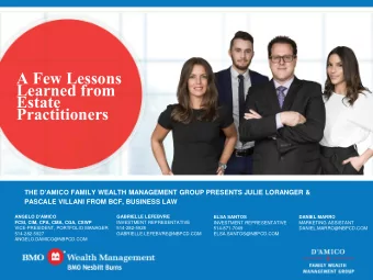 Learned from  Estate  Practitioners THE DAMICO FAMILY WEALTH MANAGEMENT GROUP PRESENTS JULIE