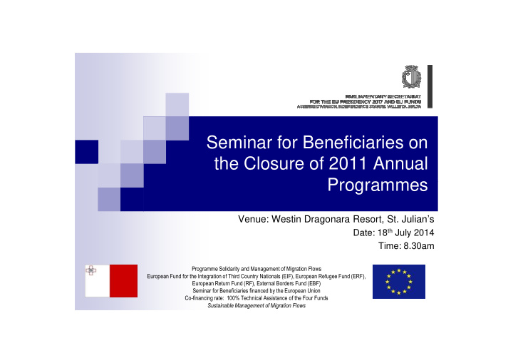 seminar for beneficiaries on the closure of 2011 annual