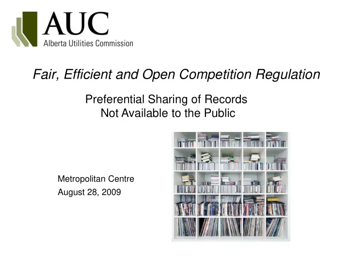 fair efficient and open competition regulation