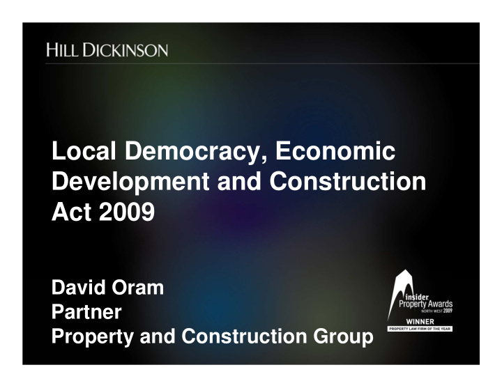local democracy economic development and construction act
