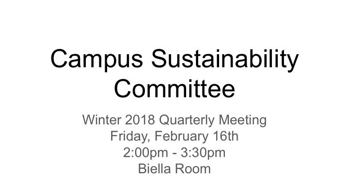 campus sustainability committee