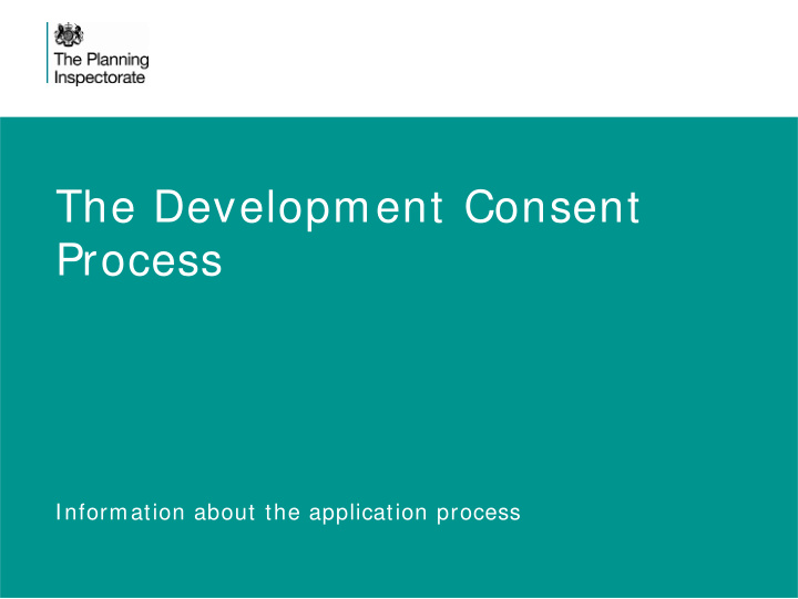 the development consent process