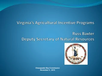 Chesapeake Bay Commission  November 5,  2015  Virginia Agricultural Cost-Share Program  41