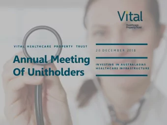 Annual Meeting  IN V E S T IN G  IN A U S T R A L A S IA S  Of Unitholders  H E A L T H C A R E IN