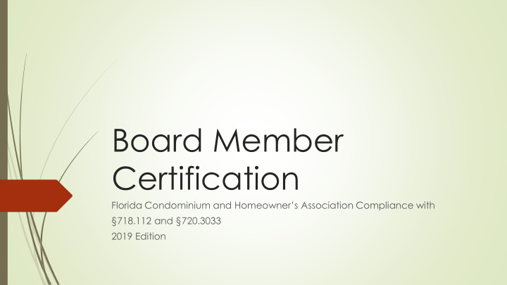 board member certification