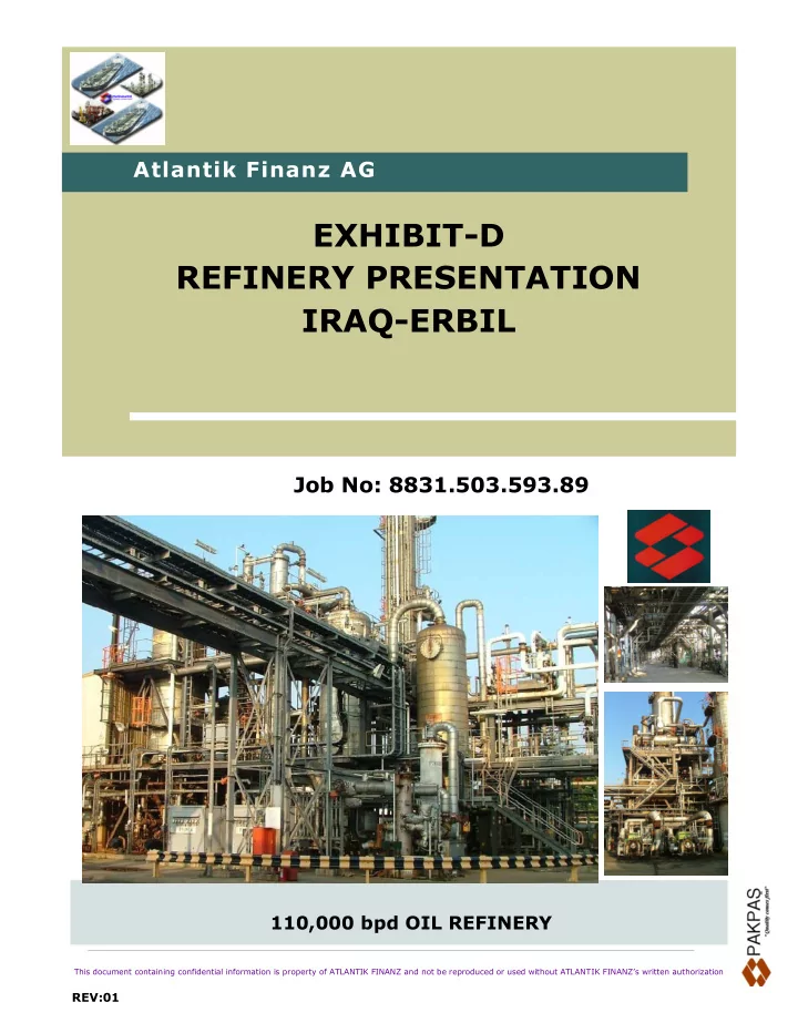 exhibit d refinery presentation iraq erbil