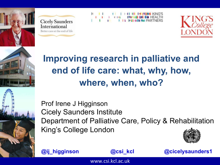 improving research in palliative and end of life care