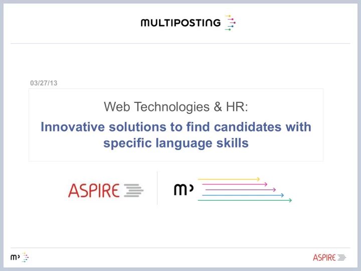 web technologies hr