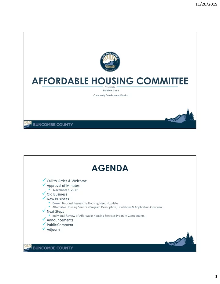 affordable housing committee