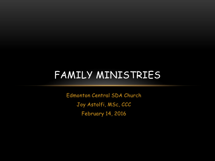 family ministries