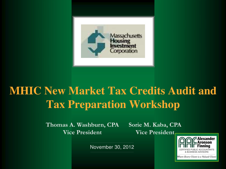 tax preparation workshop