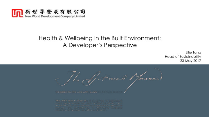 health wellbeing in the built environment a developer s