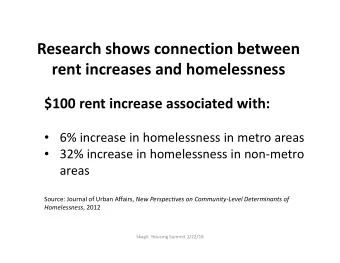 Research shows connection between rent increases and homelessness $100 rent increase associated