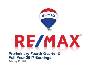 Preliminary Fourth Quarter &amp;  Full-Year 2017 Earnings  February 23, 2018  Forward-Looking