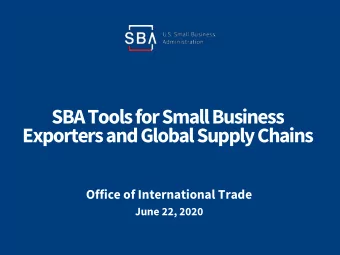 SBA Tools for Small Business  Exporters and Global Supply Chains  Office of International Trade