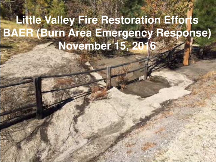 little valley fire restoration efforts baer burn area