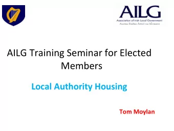 AILG  Training  Seminar  for  Elected    Members      Local  Authority