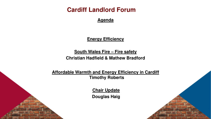 cardiff landlord forum agenda energy efficiency south