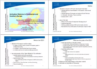 Activation Reforms in Continental and  dination  dination  ndation,  ndation,   in