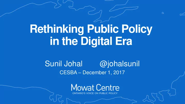 rethinking public policy